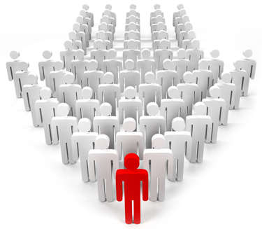 People forming a arrow